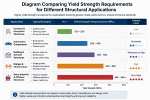 Diagram comparing yield strength requirements for different structural applications